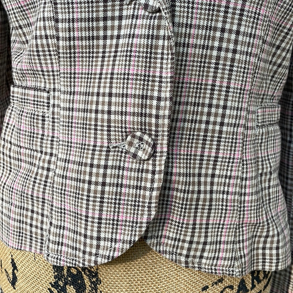 Roxy Plaid Suit Jacket Size Medium. - image 4